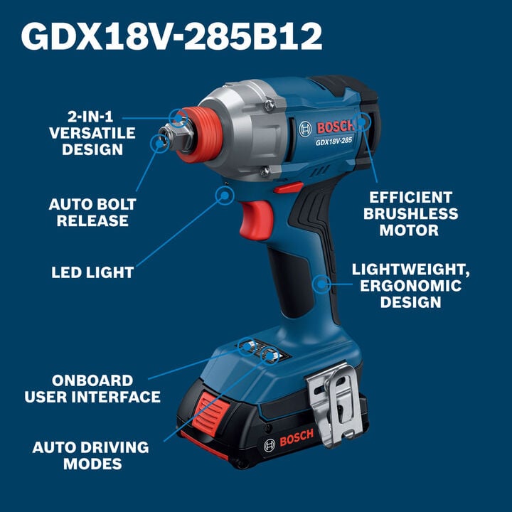Bosch 18V 2 Tool Combo Drill Driver Kit, large image number 2