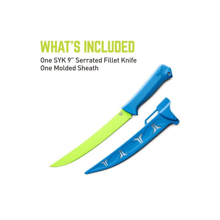 TRUE SYK 9 Inch High Carbon Steel Blade Serrated Fillet Knife, large image number 5