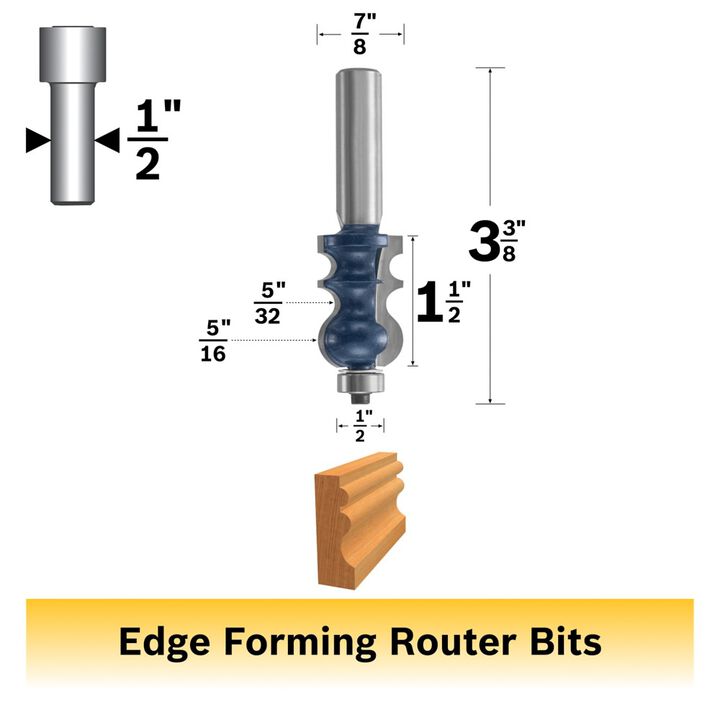 Bosch 7/8in x 1 1/2in Carbide Tipped Reverse Curve Ogee and Bead Bit, large image number 1