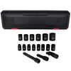 Milton 1/2 Drive Shallow 6-Point Impact Socket Set 11-30mm Metric Steel Coated Black Oxide Finish with Universal Joint & Extension Bars 17pc, small image number 1