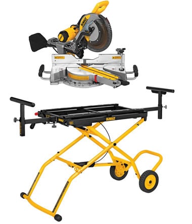 DEWALT 12 in Double Bevel Sliding Compound Miter Saw with Wheeled Saw Stand Bundle, large image number 0