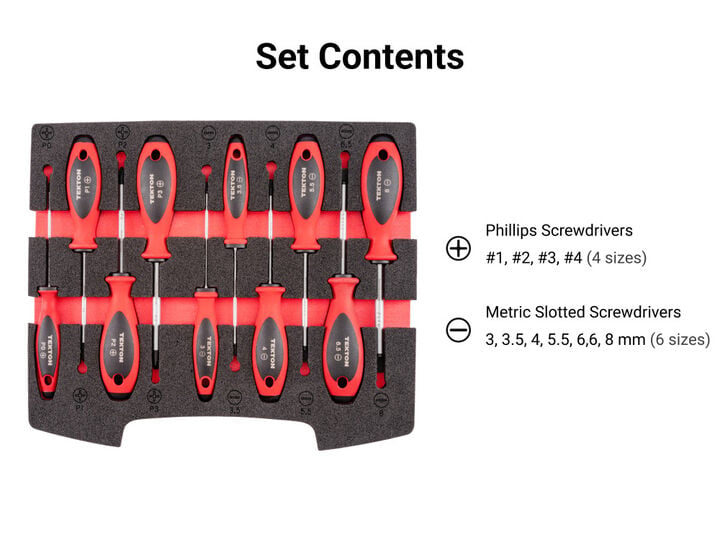 Tekton Screwdriver Set Drawer 18 Piece #0-#3 3-8 mm T10-T30 #1-#2, large image number 4