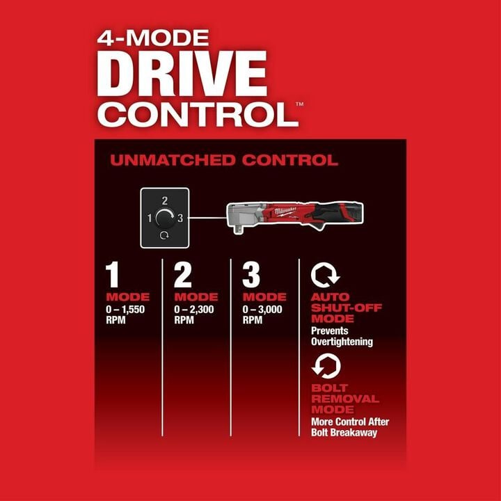 Milwaukee M12 FUEL 1/2inch Right Angle Impact Wrench with Pin Detent (Bare Tool), large image number 6