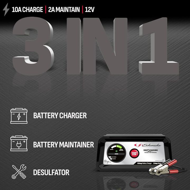 Schumacher Electric 10A 12V Fully Automatic Charger and Maintainer, large image number 2
