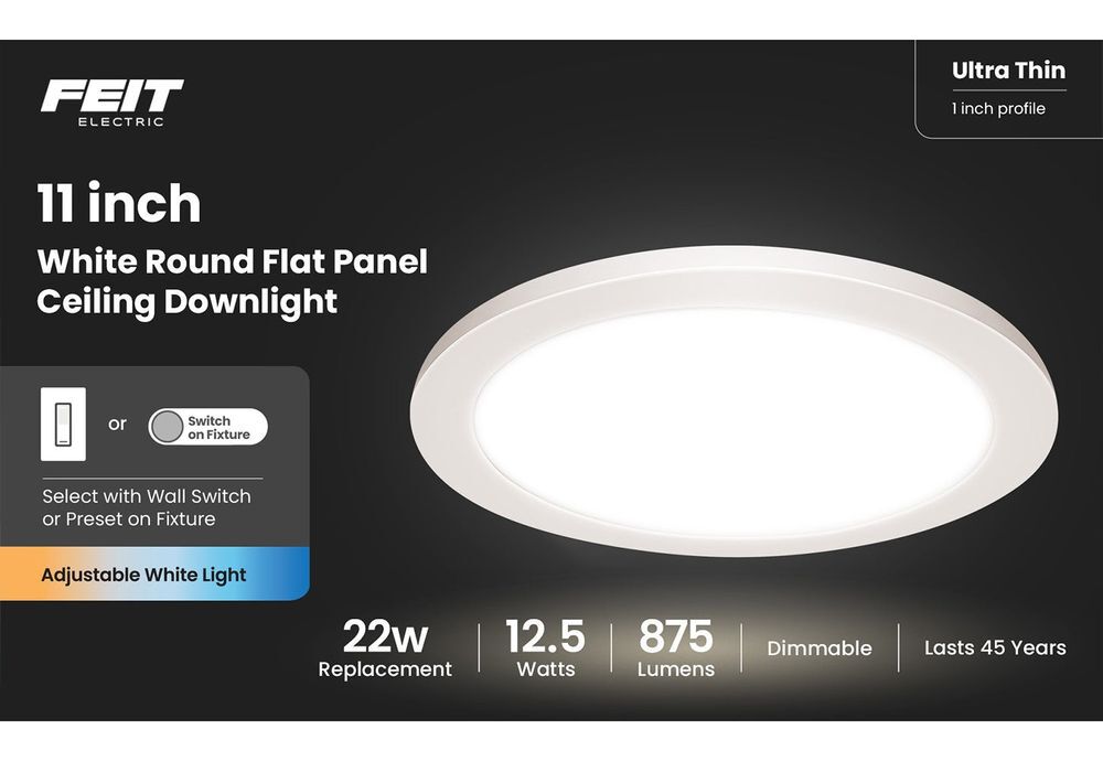 Feit Electric 22.5W 1650 Lumens Selectable LED Round Ceiling Downlight White, large image number 6