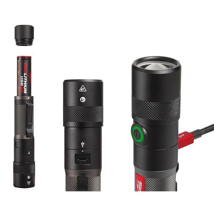 Milwaukee USB Rechargeable Twist Focus Flashlight Kit Bundle, large image number 1