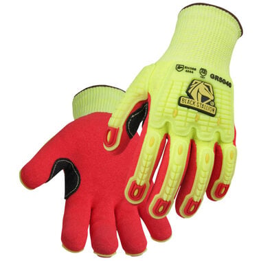 Black Stallion Red/Yellow Nitrile-Coated Knit Gloves