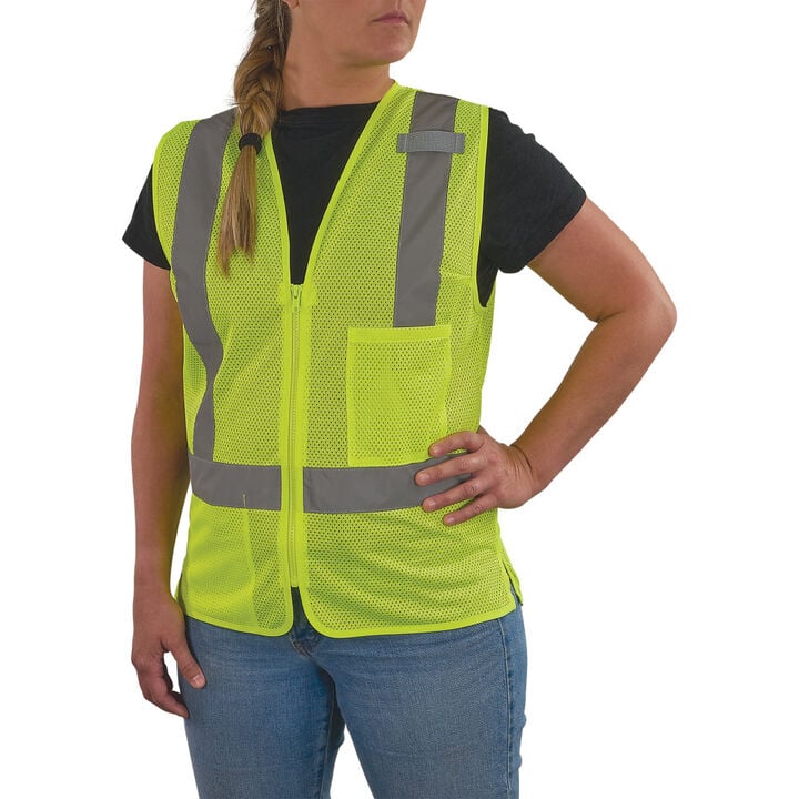 Ergodyne GloWear 8210ZW-S Class 2 Womens Vest with Zipper Hi-Vis Lime