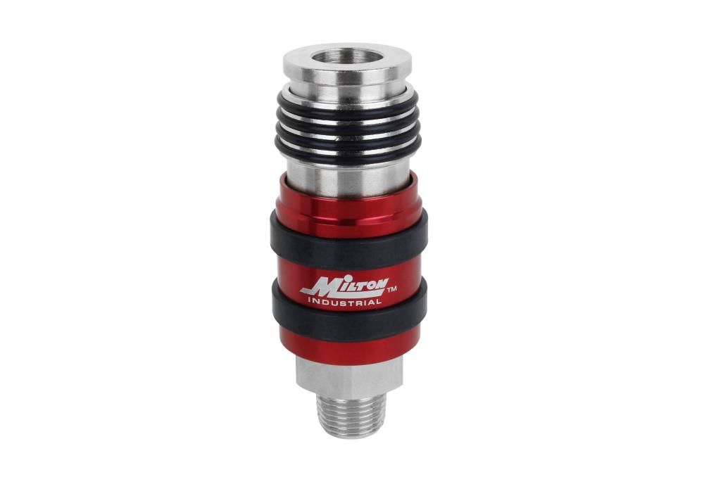 Milton 2 In ONE Universal Safety Exhaust Coupler 3/8in MNPT x 3/8in Body Flow - 1759