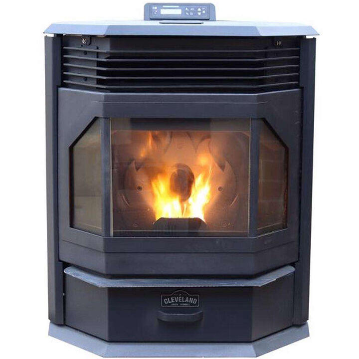 Cleveland Iron Works No.210 Bay Front EPA Approved High-Efficiency Pellet Stove with Smart Home Technology Heats 2500 St Ft Area