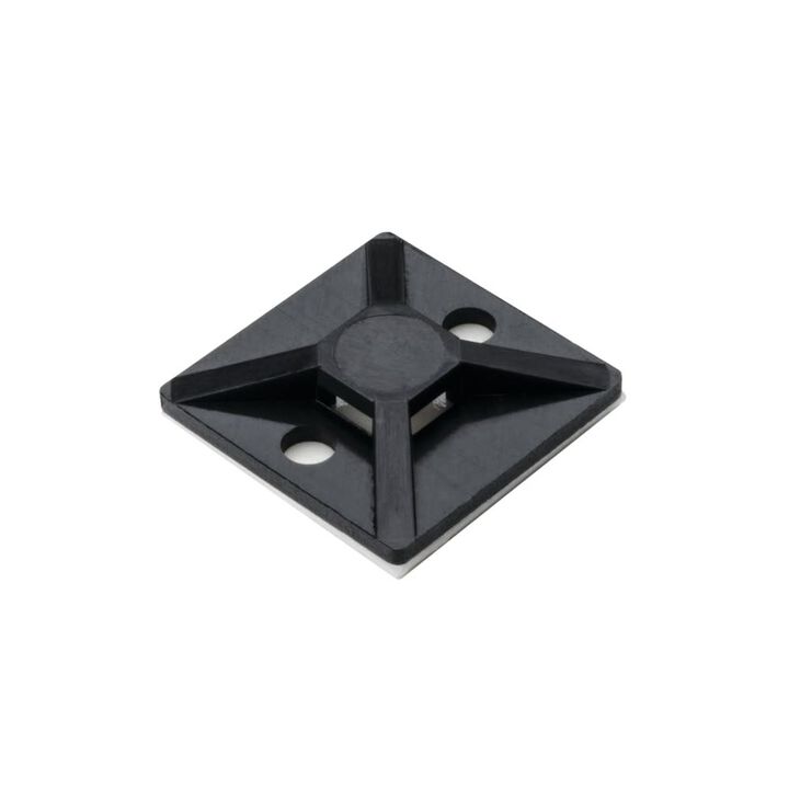 HellermannTyton PA66 Black 0.75 x 0.75 in Acrylic Adhesive Cable Tie Mount 500qty, large image number 1