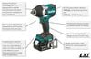 Makita 18V LXT 4-Speed Mid-Torque 1/2in Sq Drive Impact Wrench with Friction Ring Anvil (Bare Tool), small image number 2