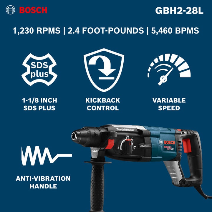 Bosch SDS-plus Bulldog Xtreme Max 1-1/8 Inch Rotary Hammer, large image number 14