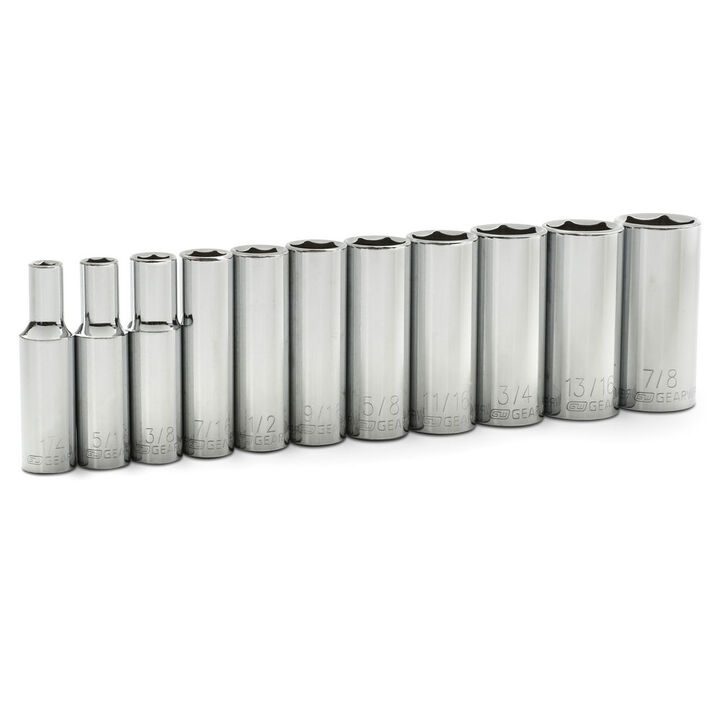 GEARWRENCH 3/8in Drive 6 Point Deep SAE Socket Set 11pc, large image number 0