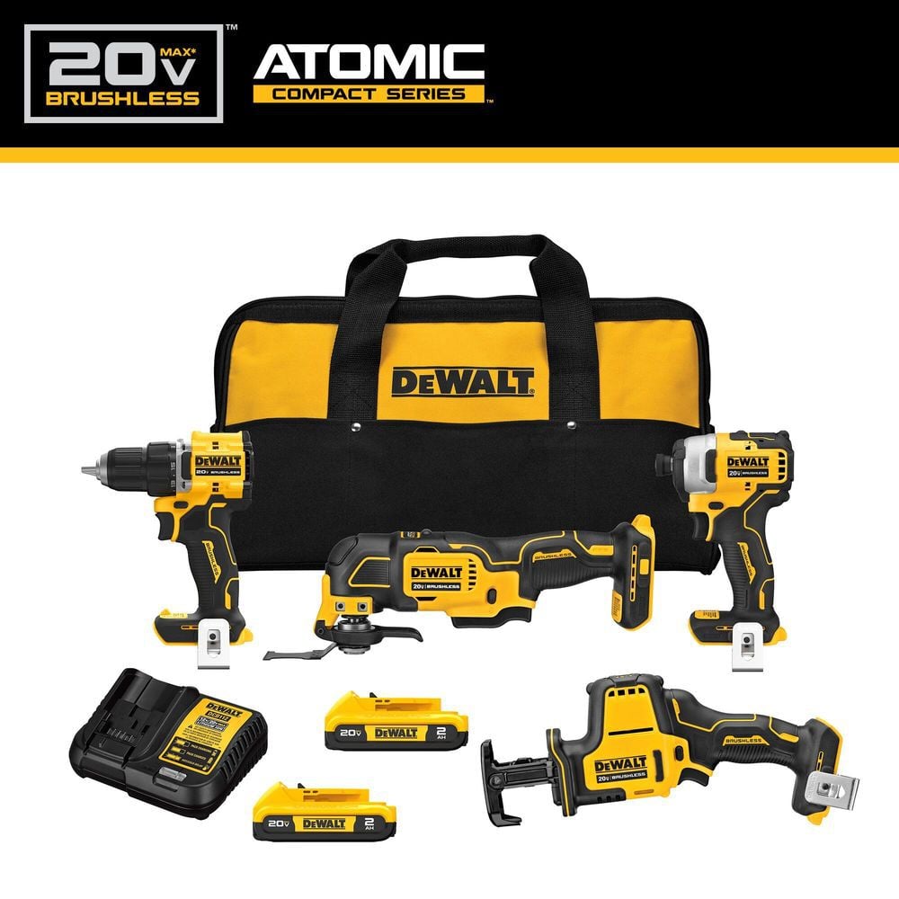 DEWALT ATOMIC 20V MAX Brushless 4 Tool Combo Kit, large image number 2