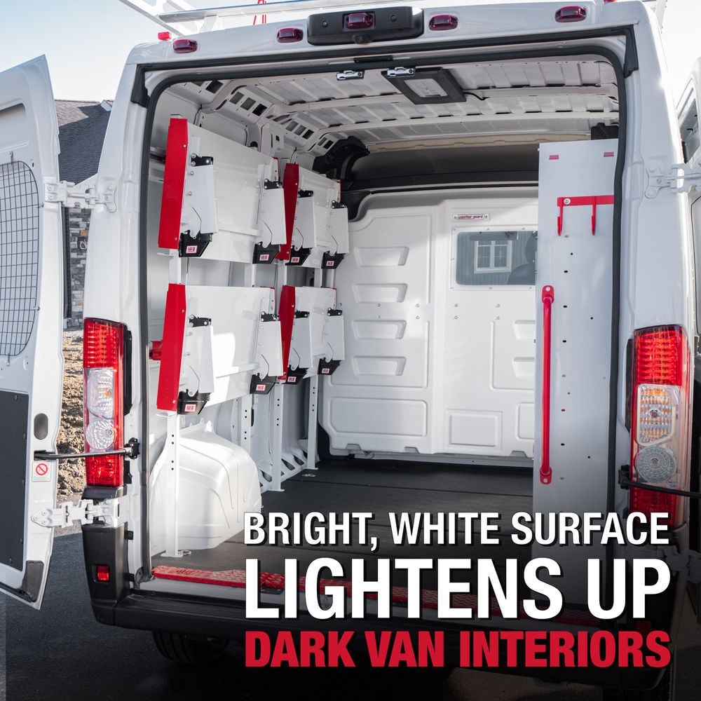 Weather Guard 36 Inch White/Red Aluminum Folding Van Shelving, large image number 7