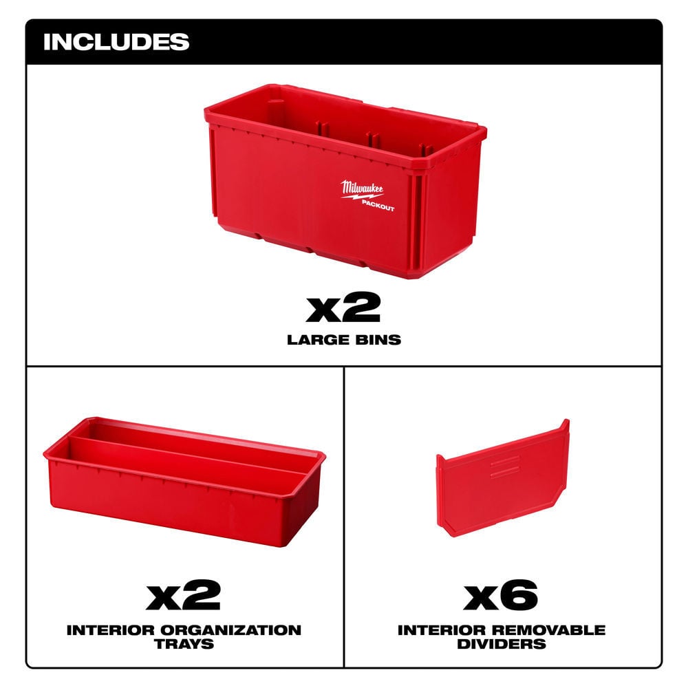 Milwaukee Large Bin Set for PACKOUT 2pk, large image number 9