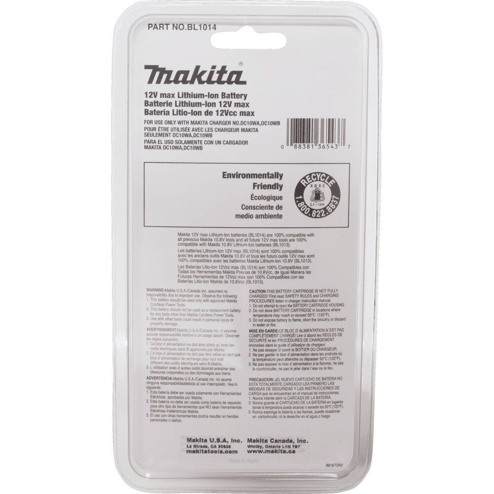 Makita 12V 1.3Ah Lithium Ion Power Tool Battery Pack, large image number 3