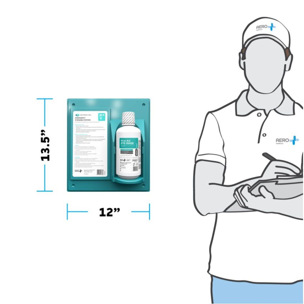 Aero Healthcare NeutraFlush Wall Station with 32 Oz Eye Rinse, large image number 4