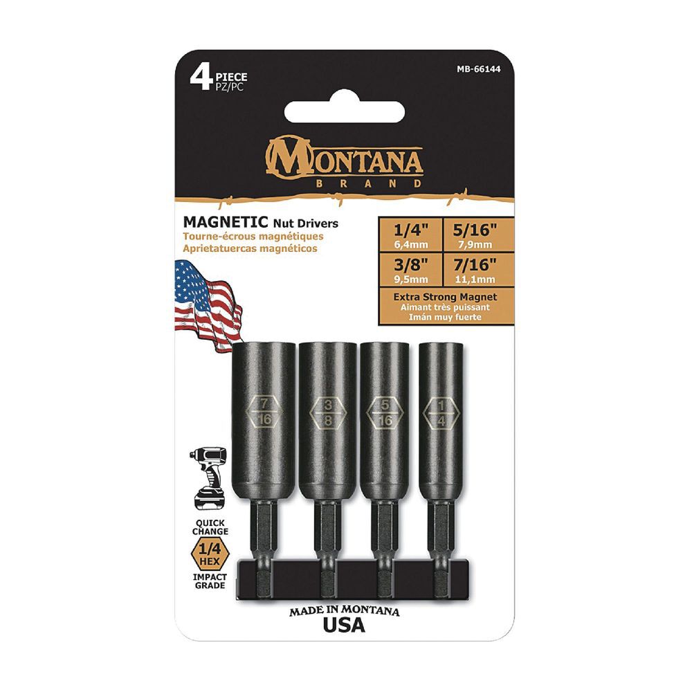 Montana Brand Tools 4 Piece Extended Magnetic Nut Driver Set, large image number 2