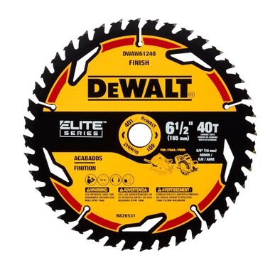 DEWALT Elite Series Blister Circular Saw Blade 6 1/2in 40T, large image number 0