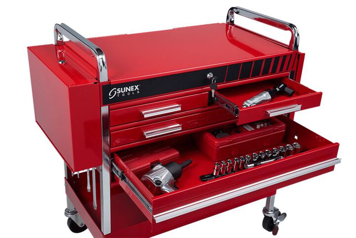 Sunex Deluxe Service Cart - Red, large image number 6