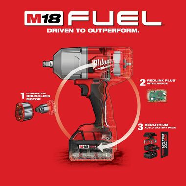 Milwaukee M18 FUEL HTIW with Grease Gun Kit, large image number 6