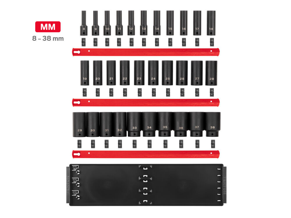 Tekton 1/2 Inch Drive Deep 6 Point. Impact Socket Set, 31 Pieces (8-38 mm), large image number 2