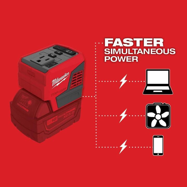 Milwaukee M18 TOP-OFF 175W Portable Power Supply Inverter, large image number 3