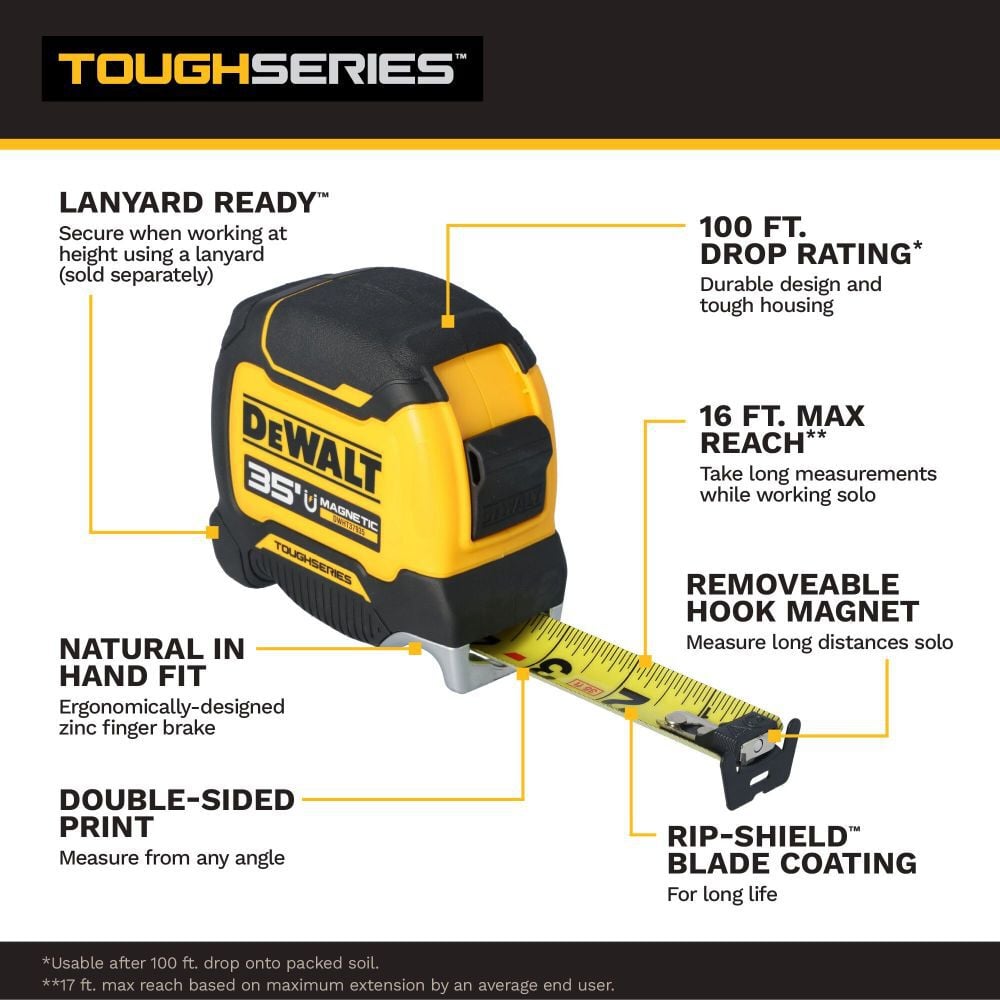 DEWALT TOUGHSERIES 35 Ft Tape Measure, large image number 2