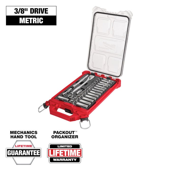 Milwaukee 3/8 32pc Ratchet and Socket Set in PACKOUT - Metric, large image number 13