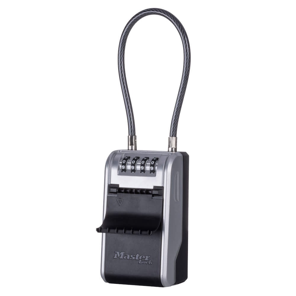 Master Lock 3 Inch Metal Body 4-Digit Locking Combination Lock Box with Cable Set, large image number 1