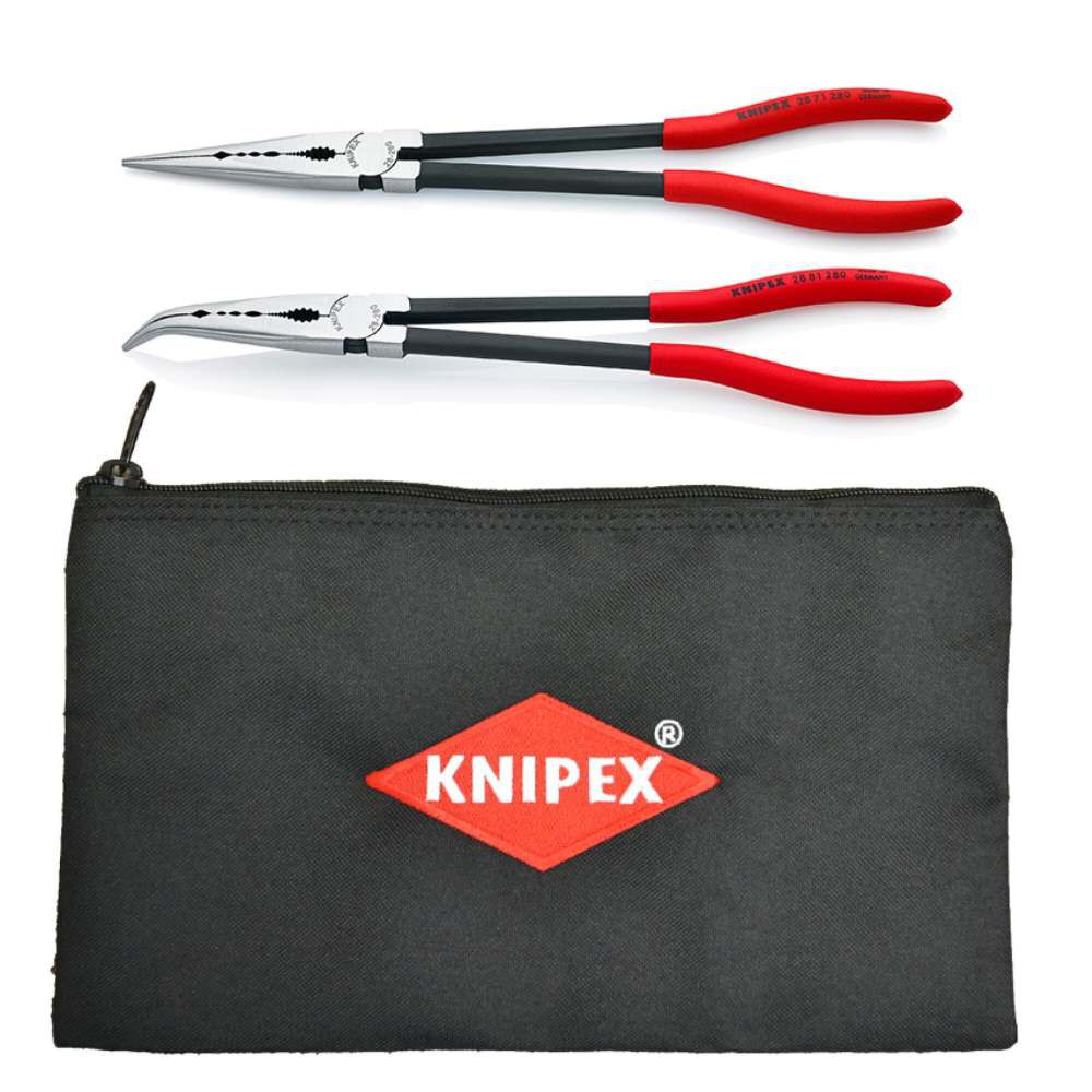 Knipex 2-Piece 11 Inch XL Long Needle Nose Pliers Set with Keeper Pouch, large image number 3