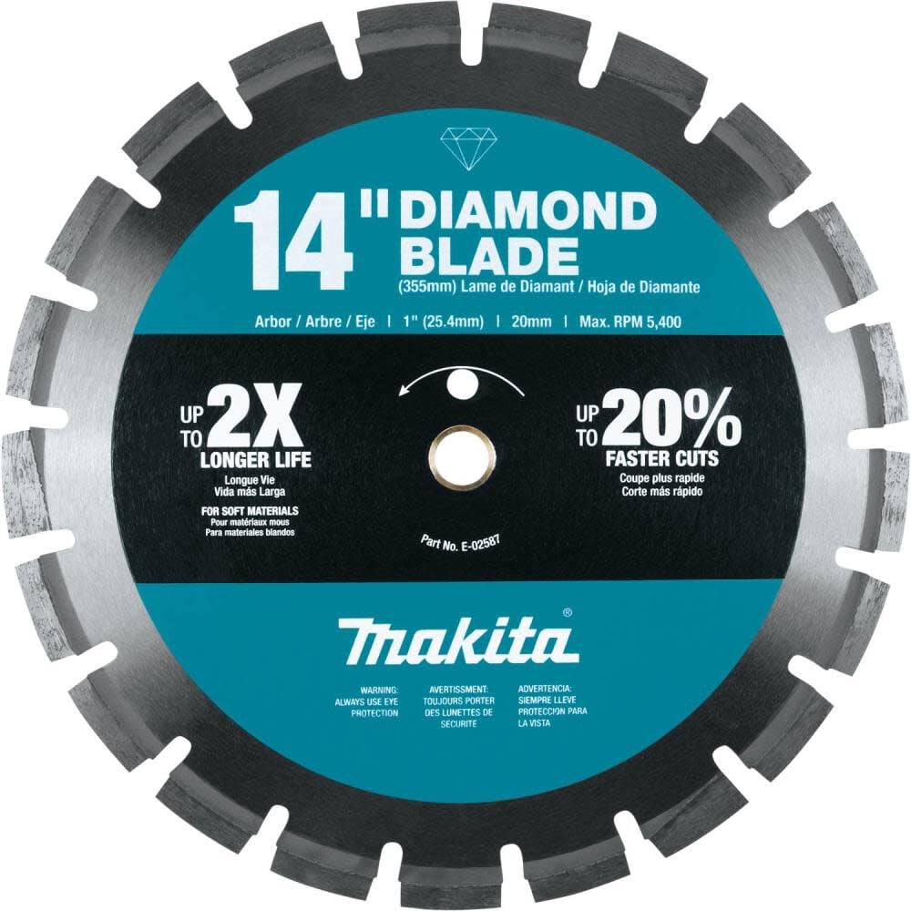 Makita 14 Inch Segmented Rim Diamond Blade for Asphalt and Green Concrete – E-02587
