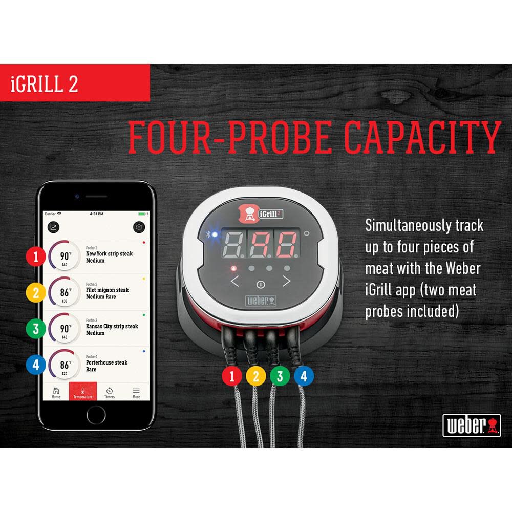 Weber iGrill 2 BlueTooth App Connected Thermometer 7203 Acme Tools
