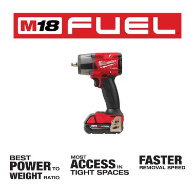 Milwaukee M18 FUEL 3/8 Mid-Torque Impact Wrench with Friction Ring CP2.0 Kit, large image number 2