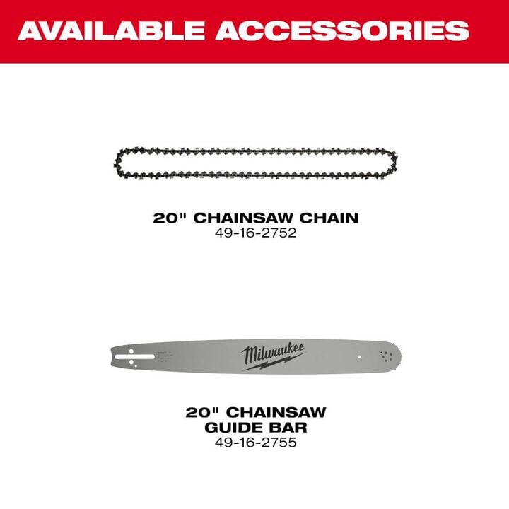 Milwaukee M18 FUEL 20 Inch Dual Battery Chainsaw Kit, large image number 13