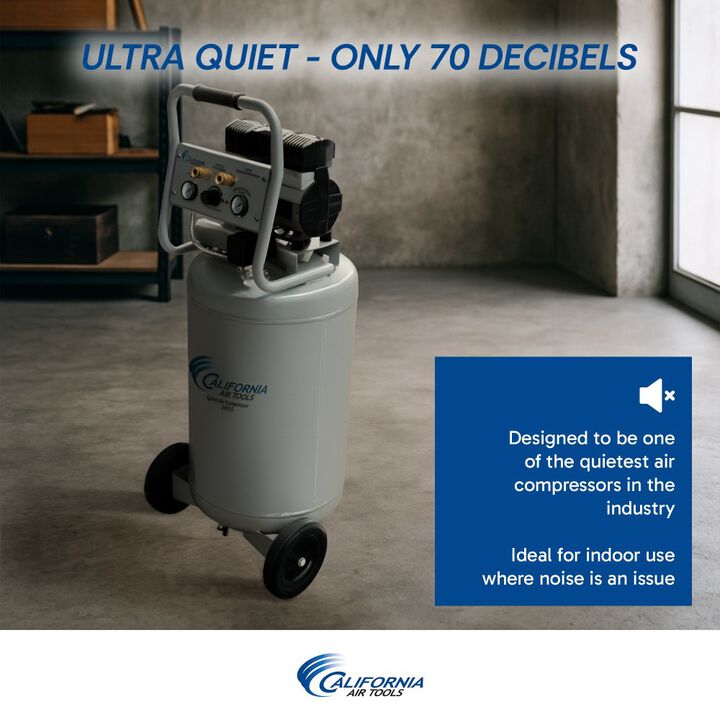 California Air Tools Ultra Quiet Oil-Free Corded 1.5HP 20 Gallon Portable Air Compressor, large image number 6