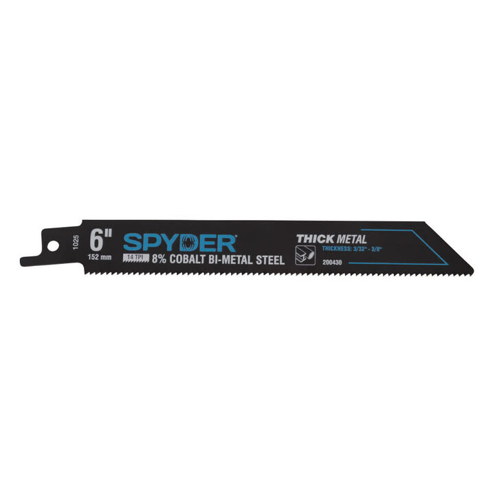 Spyder 6 Inch 14 TPI Metal Cutting Bi-Metal Thick Metal Reciprocating Blade, 5 Pieces, large image number 1