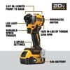 DEWALT ATOMIC 20V MAX 1/4in Brushless Cordless 3-Speed Impact Driver, small