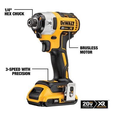 DEWALT 20V MAX POWER DETECT XR 1/2In Hammer Drill/Driver & Impact Driver Kit