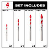Milwaukee Hard Tile and Glass Bit Set 4 Pieces, small image number 3