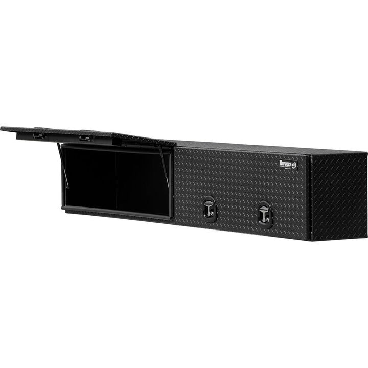 Buyers Products Company 18x16x96 Textured Matte Black Diamond Tread Aluminum Topsider Truck Box with Flip-Up Door, large image number 4