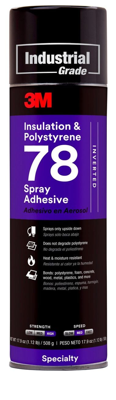 3M Polystyrene Insulation 78 Spray Adhesive INVERTED Aerosol Net Wt 17.9 oz, large image number 0