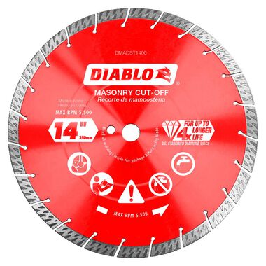 Diablo Tools 14in Diamond Segmented Turbo Cut-Off Discs for Masonry
