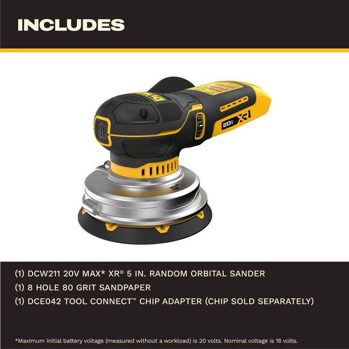 DEWALT 20V MAX* XR 5 Inch Random Orbital Sander (Bare Tool), large image number 1