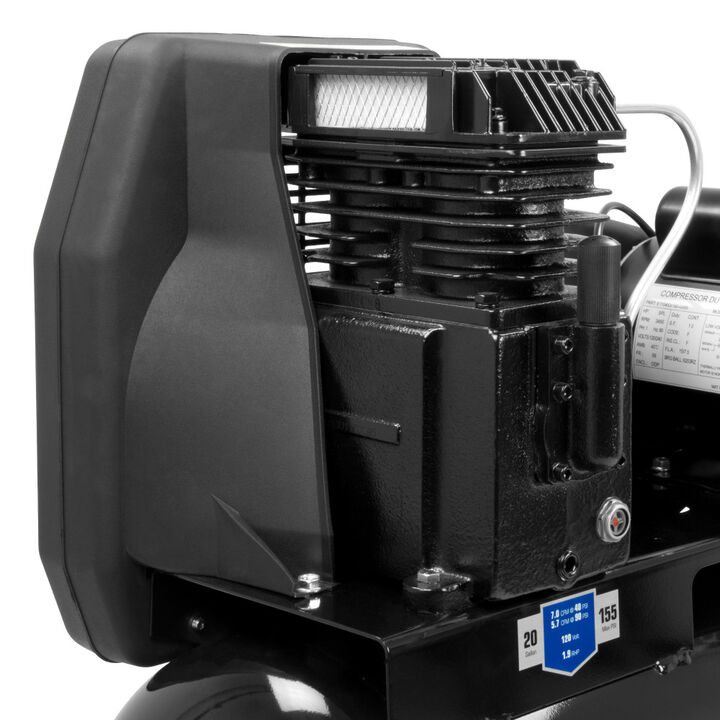 Industrial Air Compressor 1.9 HP Horizontal In Line Cast Iron Pump 20 Gallon, large image number 6