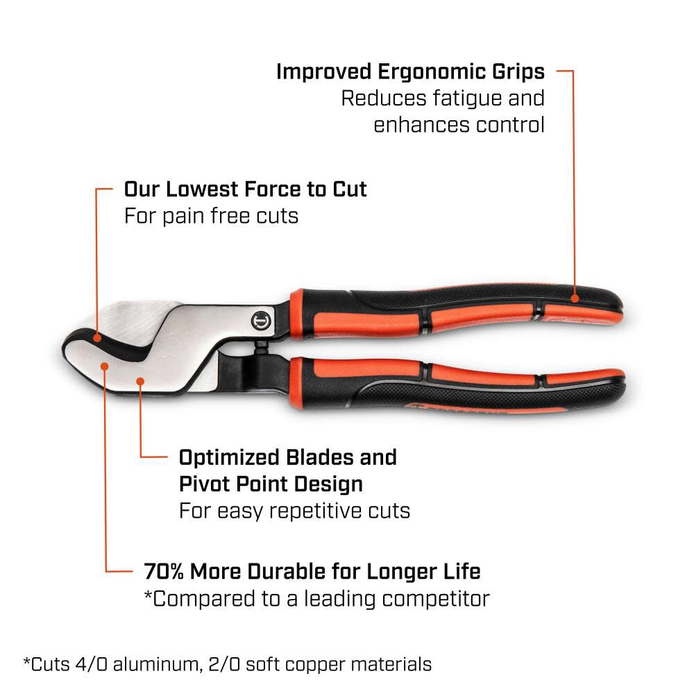 Crescent 9-1/2 Inch Electrical Cable Cutter, large image number 5