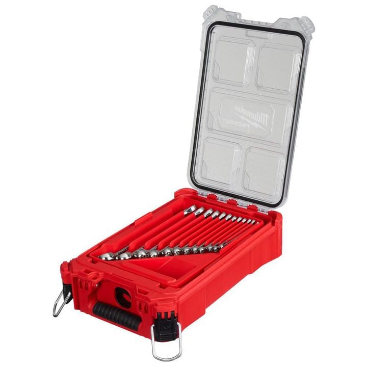 Milwaukee SAE Combination Wrench Set with PACKOUT Compact Organizer 15 Piece