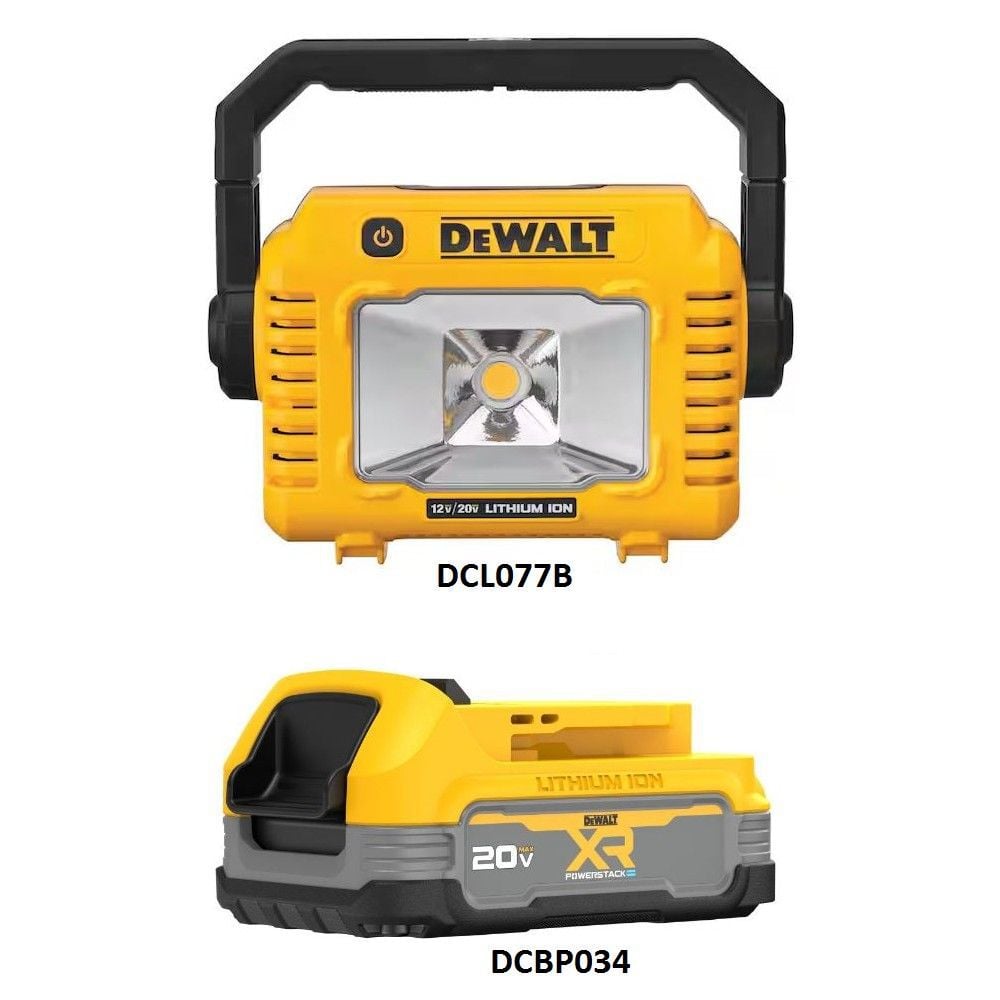 DEWALT 12V/20V MAX Task Light & 20V MAX XR POWERSTACK Compact 1.7Ah Battery Bundle, large image number 2